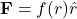 \[\mathbf{F} = f(r) \hat{r}\]