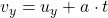 v_y = u_{y} + a \cdot t
