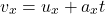 \[v_x=u_{x}+a_{x}t\]