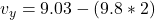 v_y = 9.03 - (9.8 * 2)