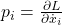 p_i = \frac{\partial L}{\partial \dot{x}_i}