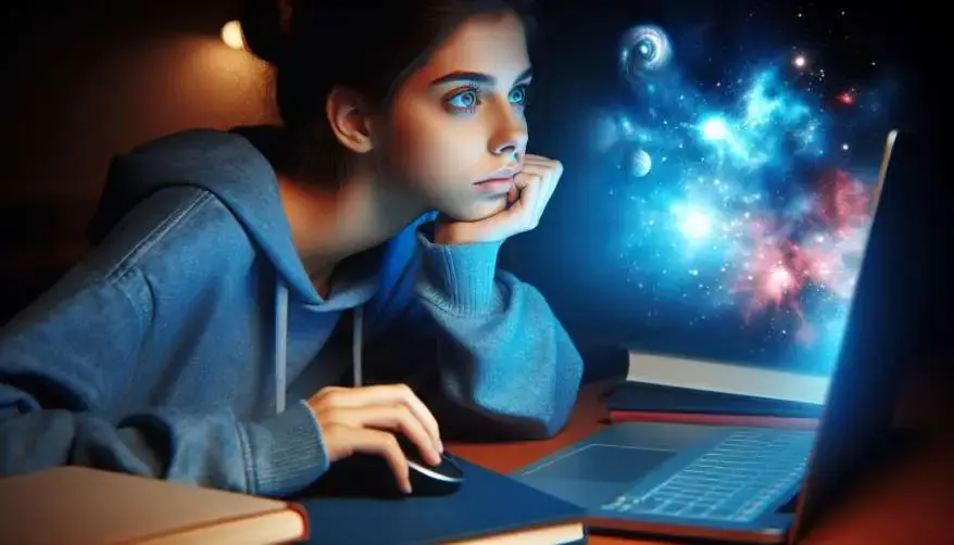 Student Studying Particle Physics