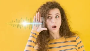 Girl hears sound