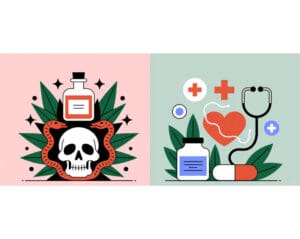 Feature image showing the contrast between poison and medicine, representing the transformation of toxins into therapeutic agents.