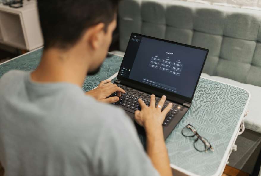 Student using AI for study help