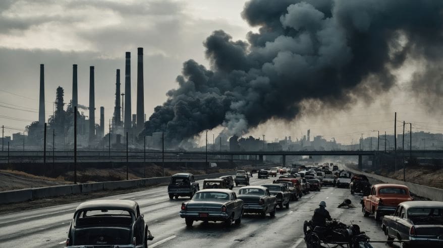 Toxic Air release by burning waste Tyres