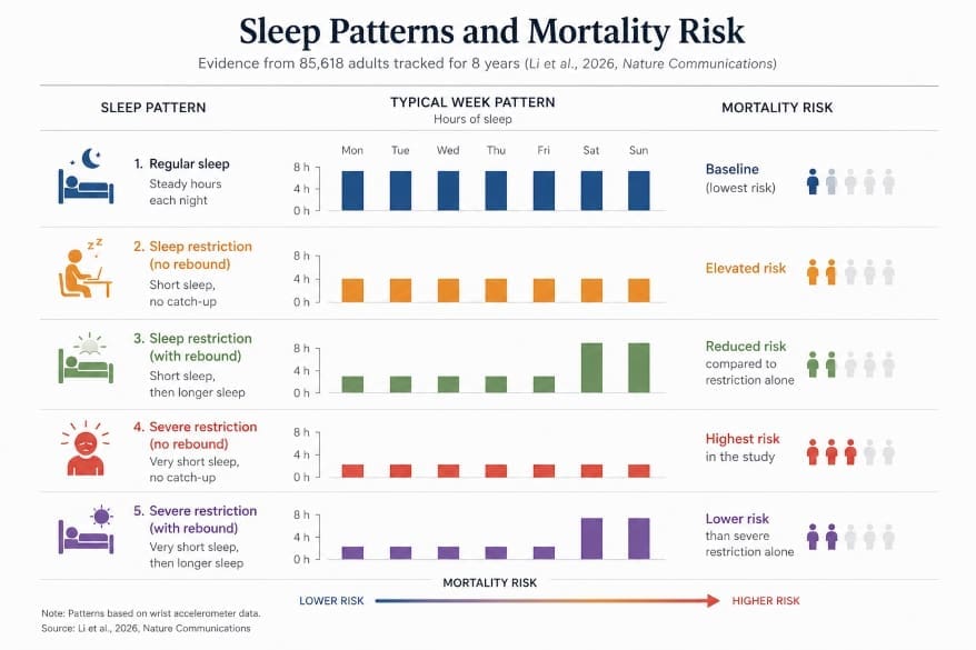 Sleep patterns and mortality risk infographic