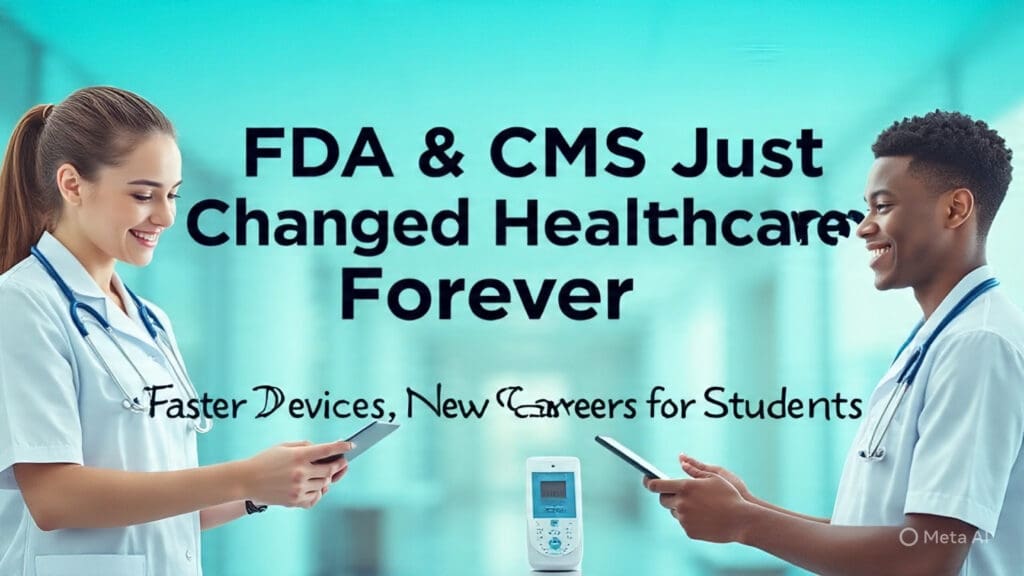 FDA & CMS just changed Heaithcare forever matches Two smiling young healthcare professionals