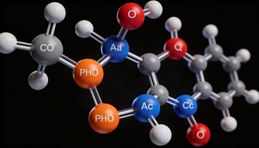 3D molecular Model of Psilocybin