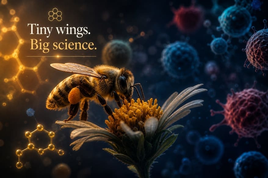Artistic Illustration for Honey Bee venom Cancer Treatment