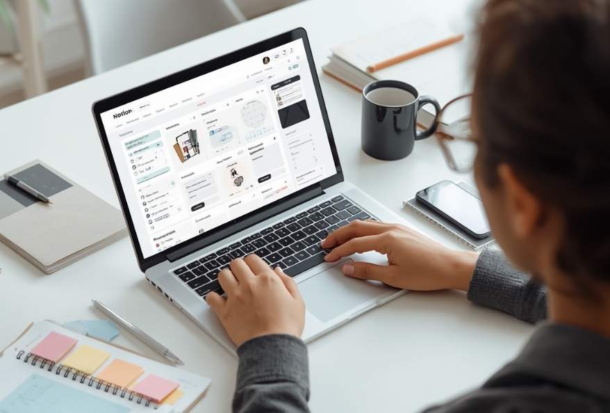 Student planning assignments with notion app