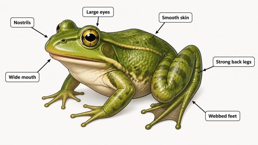 External Body Structure of a Frog