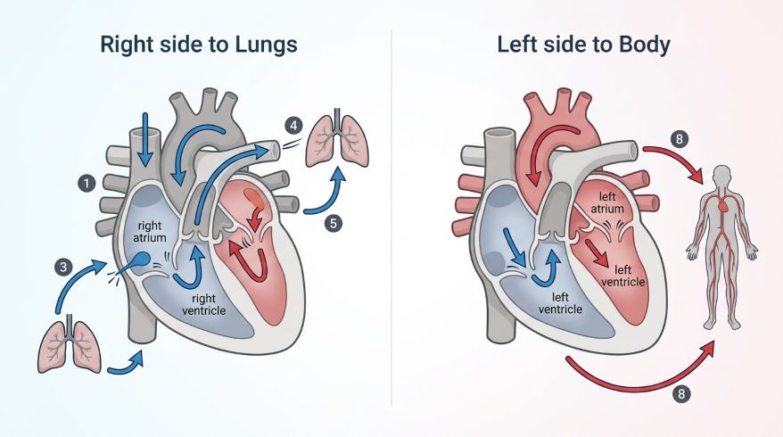 Human Heart Blood Flow