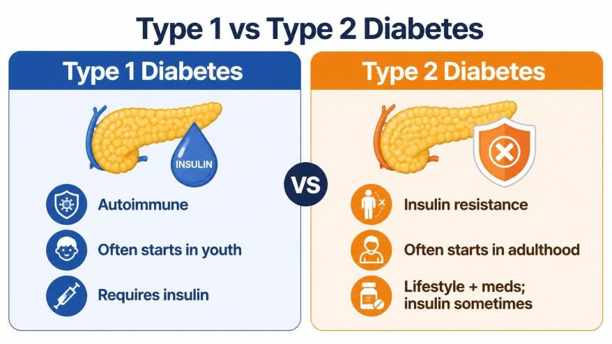 Type 1 vs Type 2 Diabetes