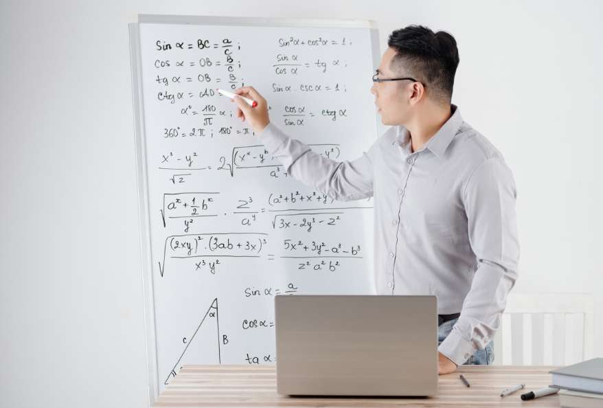 Math Tutor Conducting Online Lesson