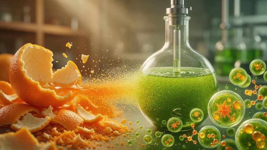 orange peel extract microalgae