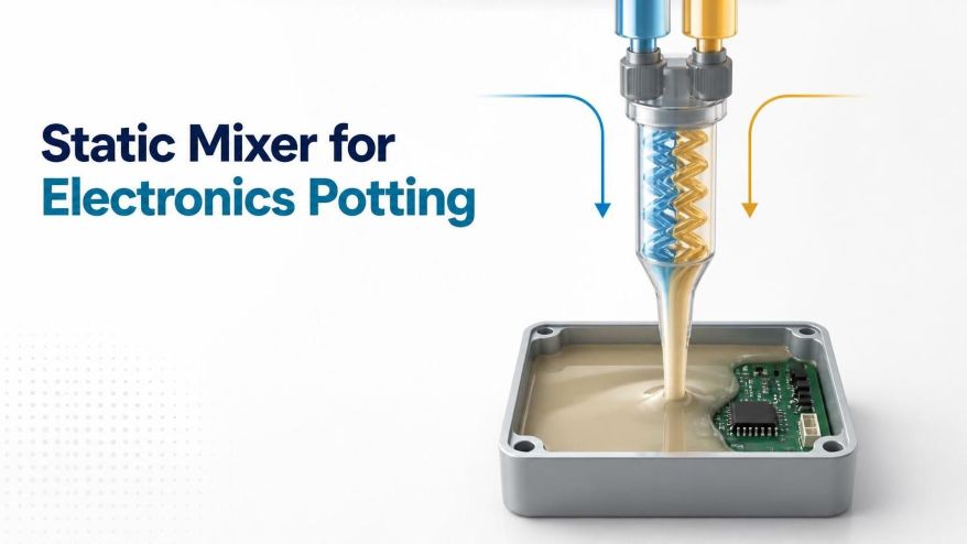 static mixer for electronics potting